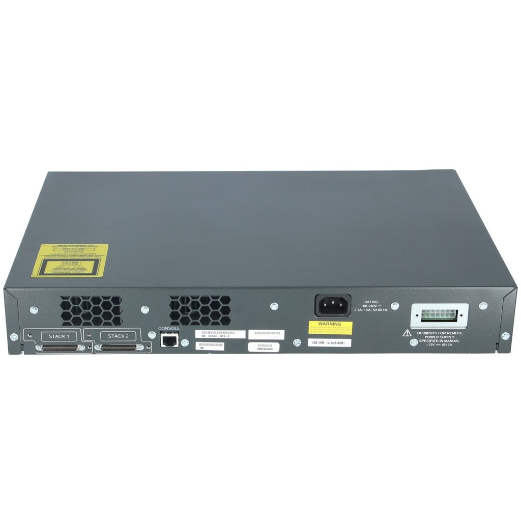 Cisco Catalyst 3750G Stackable 24 10/100/1000Base-T Gigabit Ethernet ports & 4 SFP-based Gigabit uplink ports, IP Base Software