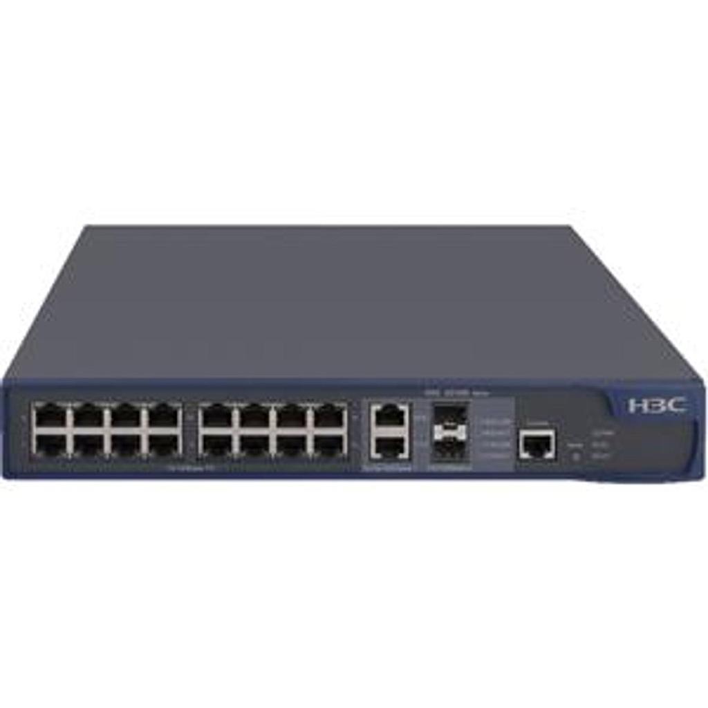 H3C 16x 10/100 PoE ports & 2 Combo ports (2x 10/100/1000 RJ45 or 2x 100/1000 Base-X SFP) Switch