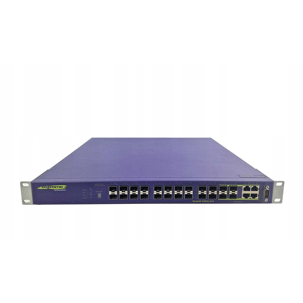 Extreme Networks Summit X450a-24x, 24 Ports 1000BASE-X SFP ports, 4 10/100/1000BASE-T shared ports, slot for