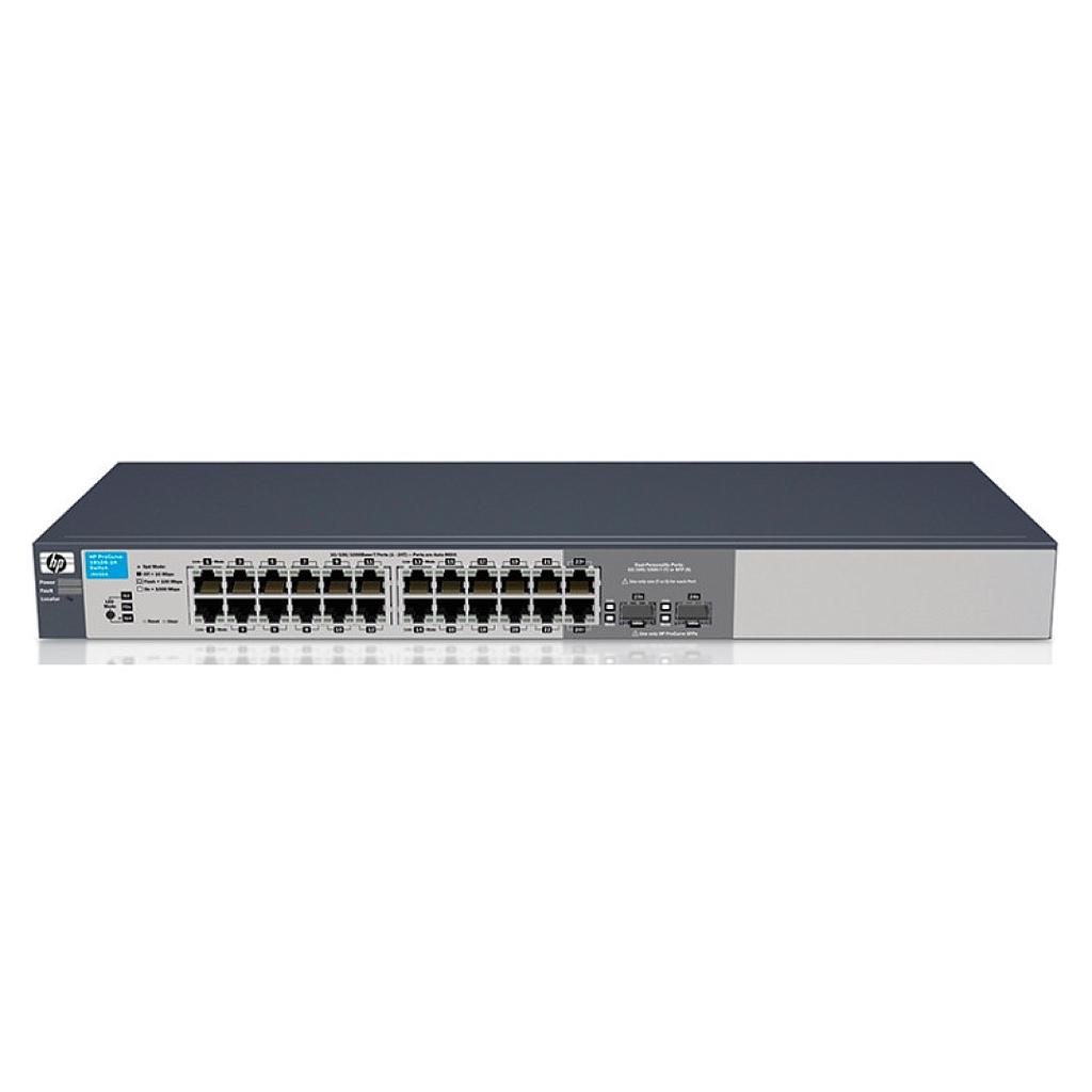 HP ProCurve 1810G-24 Switch, 22 auto-sensing 10/100/1000 ports & 2 dual-personality ports (10/100/1000 RJ-45 or SFP)