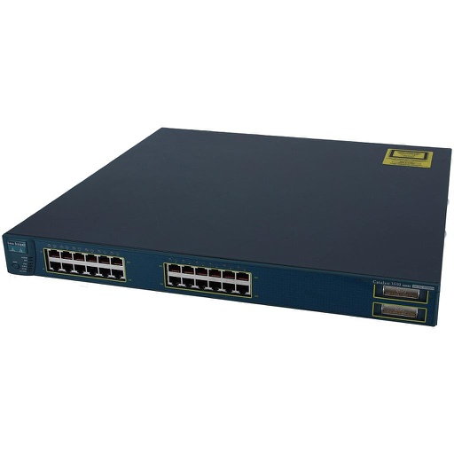 [WS-C3550-24PWR-SMI] Cisco Catalyst C3550 Stackable 24 10/100 inline power Ethernet ports & 2 Gigabit Ethernet GBIC ports, Standard Multilayer Image software