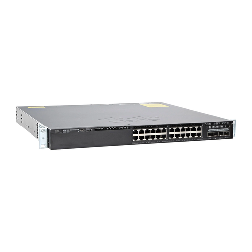 [WS-C3650-24PD-S] Cisco Catalyst 3650 Standalone with Optional Stacking 24 10/100/1000 Ethernet PoE+ and 2x10G Uplink ports, with one 640WAC power supply, 1 RU, IP Base feature set