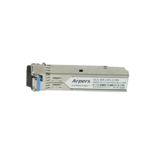[GLC-BX-U55-COM] GLC-BX-U55-COM Arpers 1000BASE-BX-U55, Tx1310nm/Rx1550nm, SMF, 20km, LC simplex, DOM for Cisco