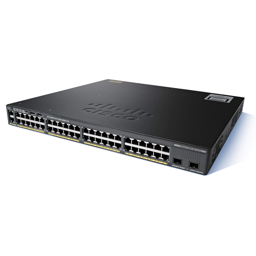 [WS-C2960XR-48LPD-I] Cisco Catalyst 2960XR 48 10/100/1000 PoE+ ports (PoE budget of 370 W) and 2 SFP+ module slots, with one 640W AC power supply, IP Lite