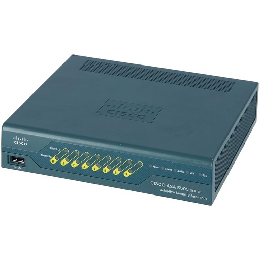 [ASA5505-UL-BUN-K9] Cisco ASA 5505 Unlimited-User Bundle; includes 8-port Fast Ethernet switch, 10 IPsec VPN peers, 2 Premium VPN peers, 3DES/AES license
