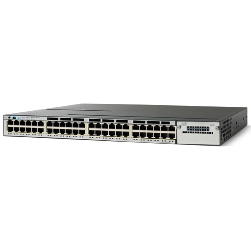 [WS-C3750X-48T-S] Cisco Catalyst 3750X Stackable 48 10/100/1000 Ethernet ports, with one 350W AC power supply 1 RU, IP Base feature set