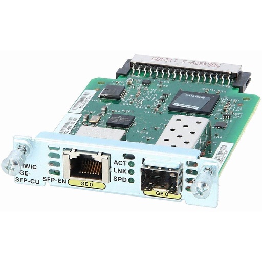[EHWIC-1GE-SFP-CU] Cisco Enhanced HWIC, Dual Mode 1 port SFP/Copper SFP (100/1000 Mbps) or RJ-45 (10/100/1000 Mbps)